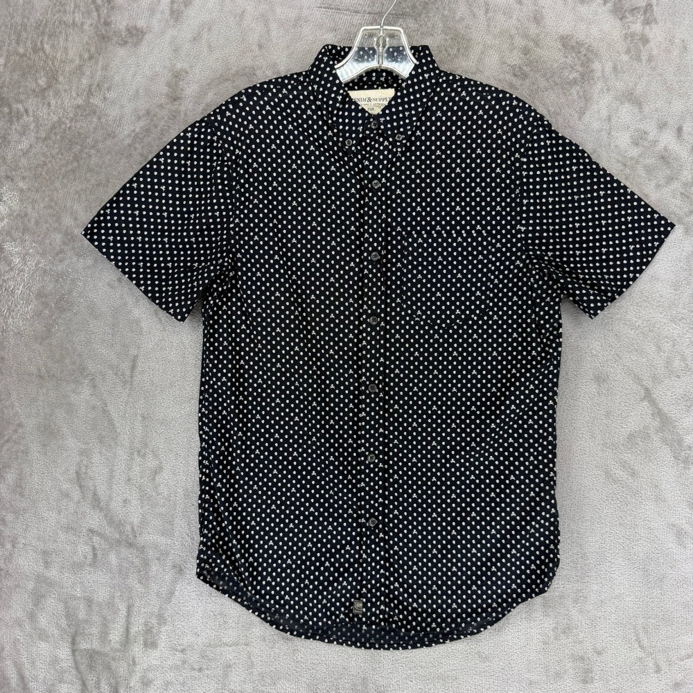 Denim & Supply Ralph Lauren Shirt Mens S Short Sleeve Skull Black EUC